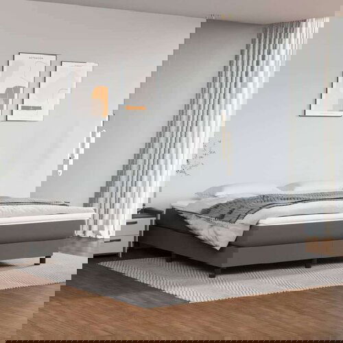  Za krevet s oprugama sivi 180x200 cm od umjetne kože Slike