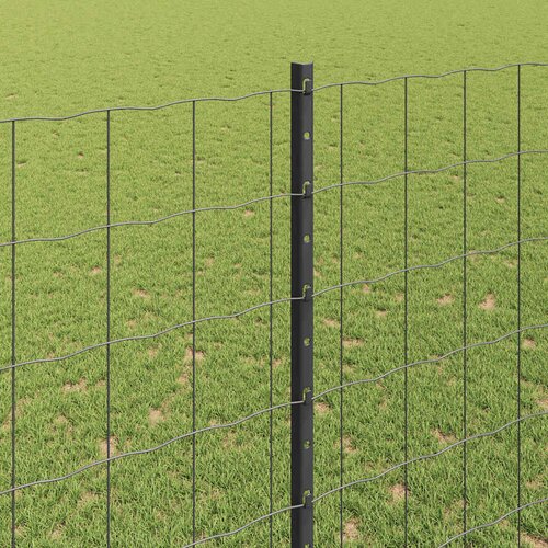 Euro ograda s postom 10 x 1,5 m Čelik premazan PVC-om Siva Slike
