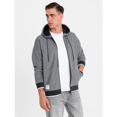 Ombre Men&amp;#039;s softly structured hooded sweatshirt - black Slike