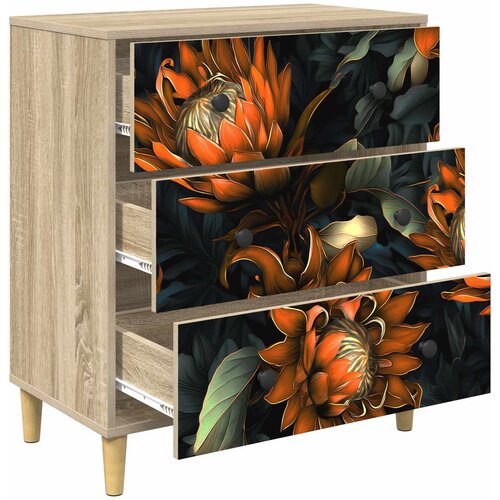  Komoda LOCHEM Narančasti uzorak 66 x 36,5 x 75 cm Sonoma Slike