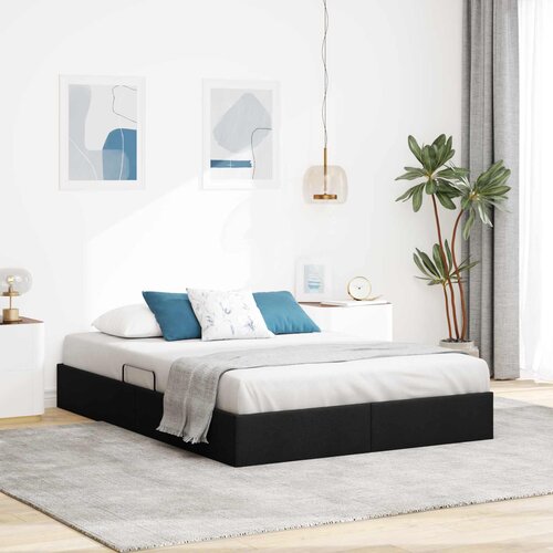  Otomanski krevet s pohranom Crna 140 x 200 cm tkanina Cijene