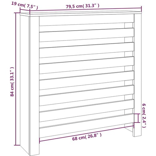  Pokrov za radiator 79,5x19x84 cm trdna borovina, (21397578) Slike