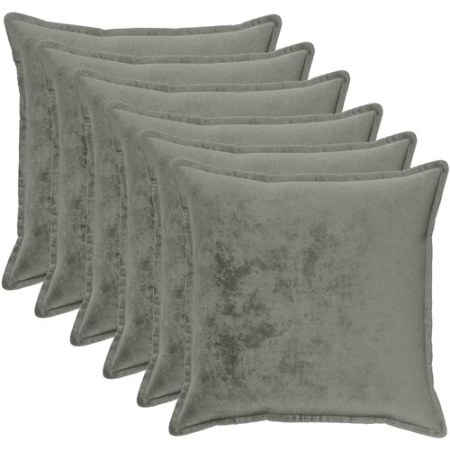  Presvlaka za jastuk 6 pcs HOUTEN Tamnosiva 80 x 80 cm Flanel Slike