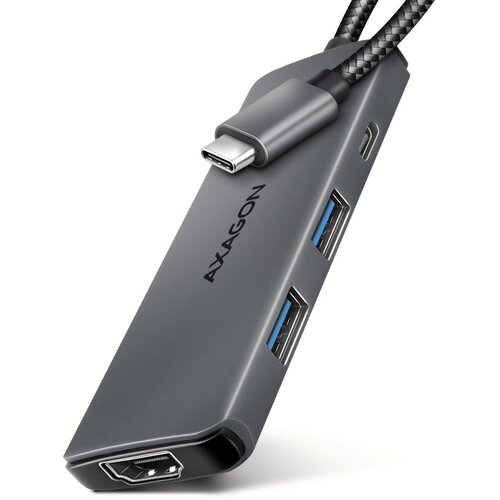 Axagon HMC-5H8K USB 5Gbps hub 2x USB-A USB-C HDMI 8k /30Hz PD 100W kabel USB-C Wired USB 3.2 Gen 1 (3.1 Gen 1) Type-C Grey Slike