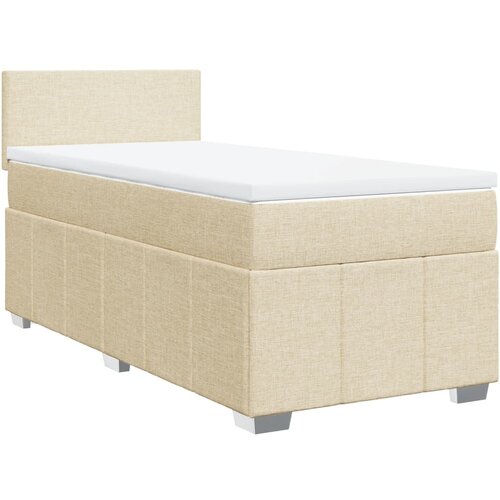 vidaXL Box spring postelja z vzmetnico krem 80x200 cm blago, (21304818) Cene