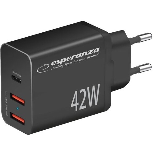 Esperanza EZC106K mains charger 42W Black Slike