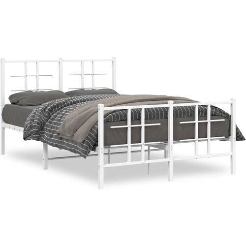 vidaXL Metalni okvir kreveta uzglavlje i podnožje bijeli 120x200 cm Cijene