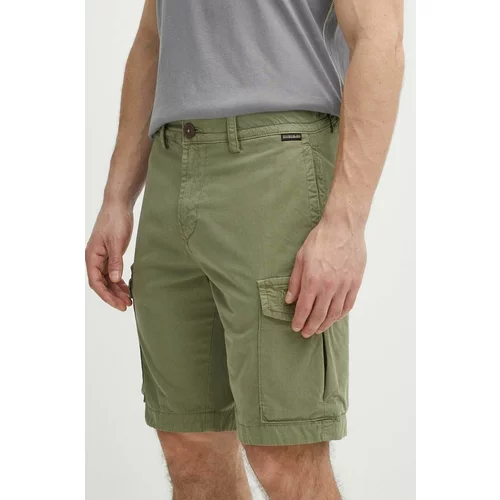Napapijri Pamučne kratke hlače N-Deline boja: zelena, NP0A4HOTGAE1