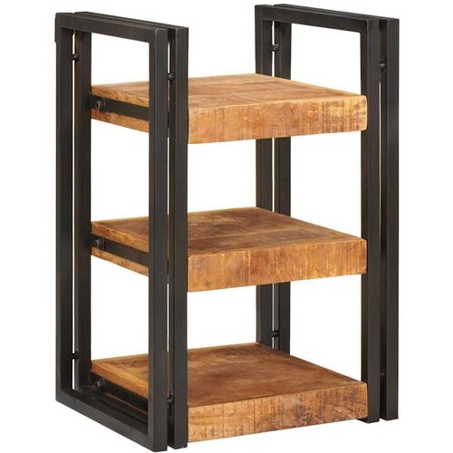 vidaXL Nočna omarica Rjava in črna 38 x 33 x 58 cm Masiven les manga Cene