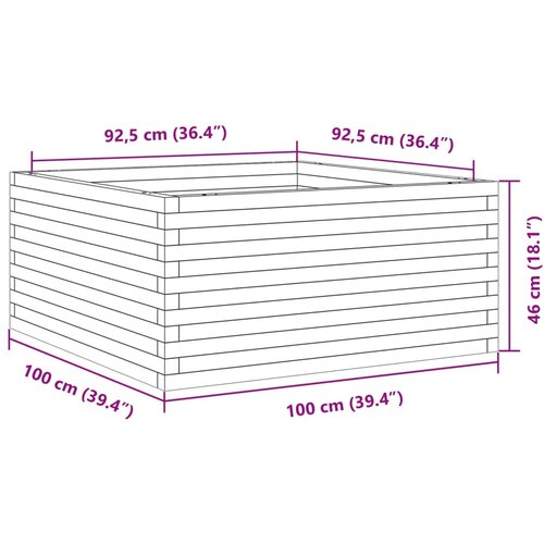  Vrtna sadilica bijela 100x100x46 cm od masivne borovine Slike