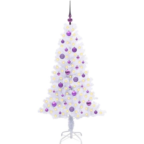 VidaXL Umjetno božićno drvce s stalakom Bijelo 150 cm PVC i čelik Slike