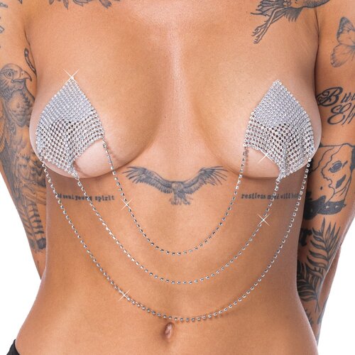 Cottelli Nipple Stickers Square 0781959 Shiny Silver Cijene