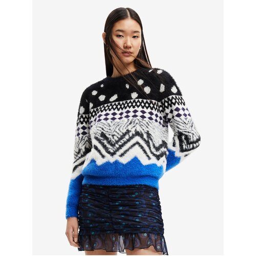 Desigual Black and White Women Patterned Sweater Colorado - Women Cene