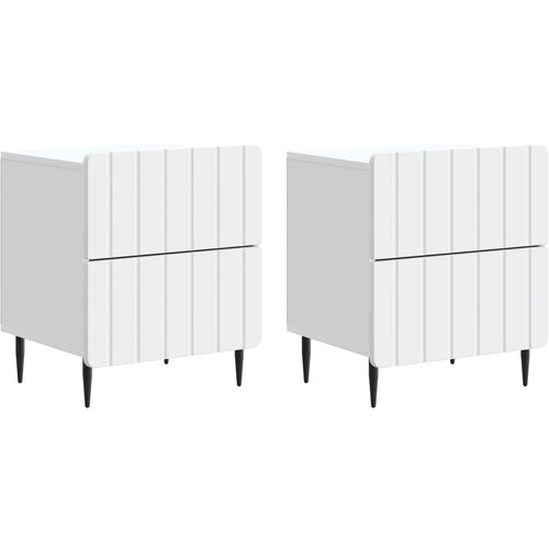  Noćni ormar 2 pcs Bijela 43 x 34,5 x 49,5 cm Konstruirano drvo Cene