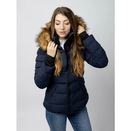 Glano Women's Quilted Winter Jacket - navy