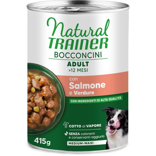  Ekonomično pakiranje Natural Trainer Bocconcini Adult Medium & Maxi Chunks 2x 415g - Losos Cijene