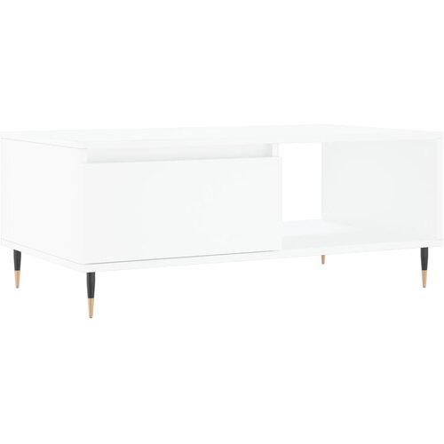 Maison Chic Klubska mizica - kavna mizica - Nizka mizica bela 90x50x36,5 cm inženirski les, (21753575) Slike