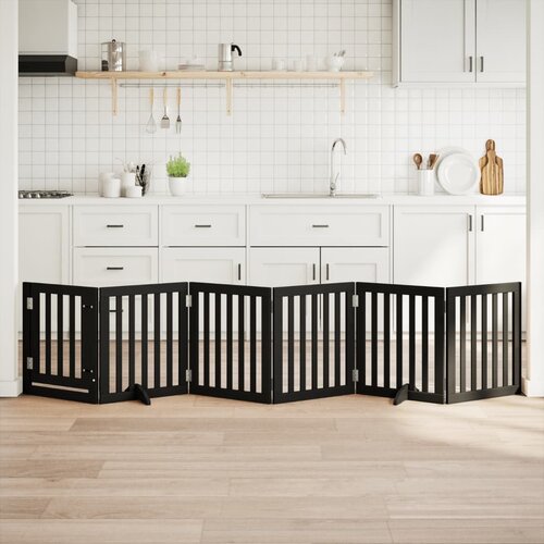  Vrata za pse s vrata&amp;scaron;cima 6 panela sklopiva 300 cm drvo topole Slike