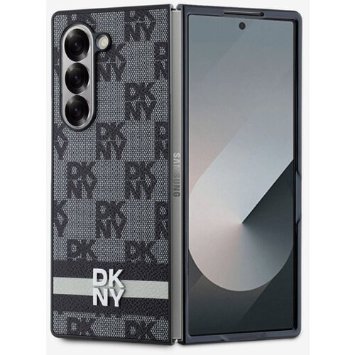 Dkny PU Leather Checkered Pattern and Stripe Samsung Galaxy Z Fold 6 Black Ovitek za telefon Vijolična Cene