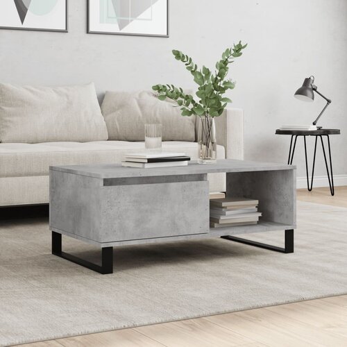 VidaXL Klubska mizica betonsko siva 90x50x36,5 cm inženirski les Slike