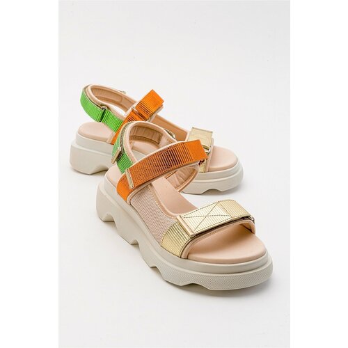 LuviShoes Arey Orange Multi Women's Sandals Cene