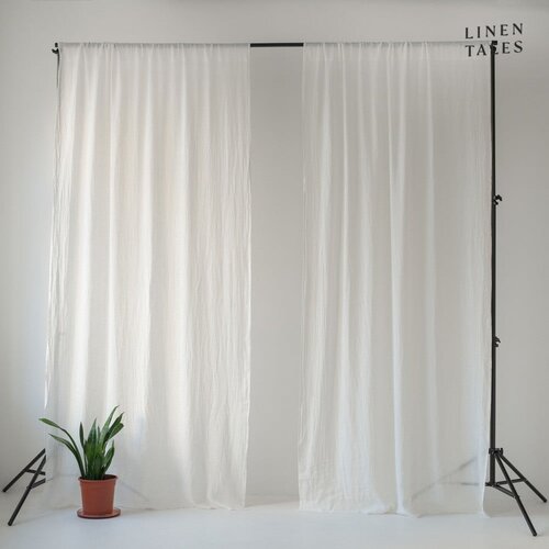 Linen Tales Bela prosojna zavesa 130x275 cm Daytime – Linen Tales Cene