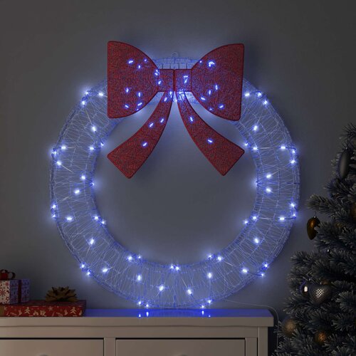  Vijenac s 80 LED svjetlima Plava 92 x 92 x 9,5 cm Akril Cijene