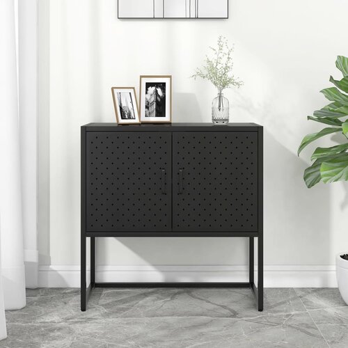  Komoda crna 75 x 35 x 75 cm čelična Cijene
