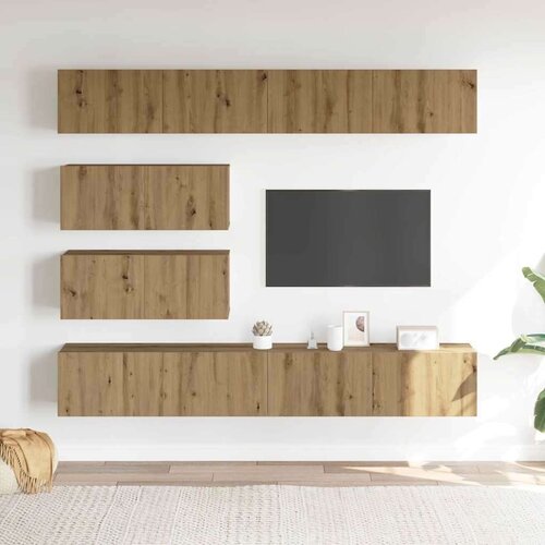  6-dijelni set TV ormarića montiran na zid Artisan Oak Slike