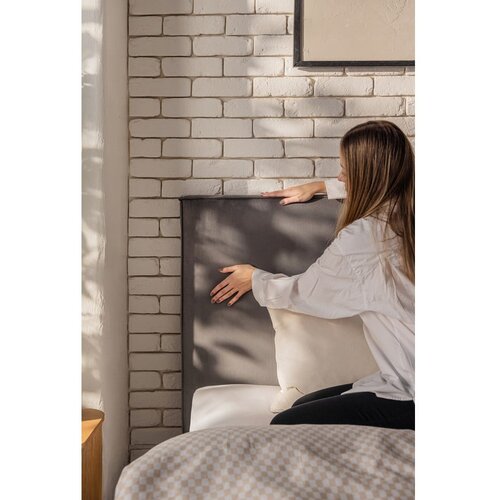 Bonami Selection Sivi tapecirani bračni krevet s podnicom i prostorom za odlaganje 180x200 cm Thessa Bold &amp;ndash; Slike