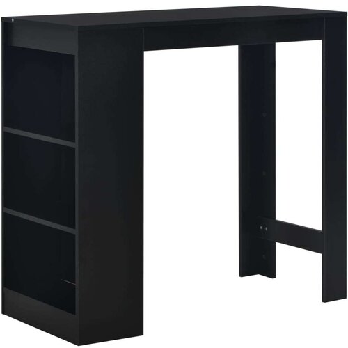 VidaXL Barski stol s policom crni 110 x 50 x 103 cm Slike