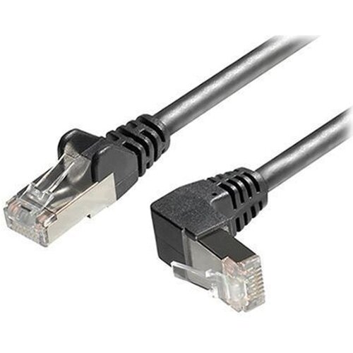Transmedia Cat6A SFTP Patch Cable, RJ45 plug angled up, 5m Slike