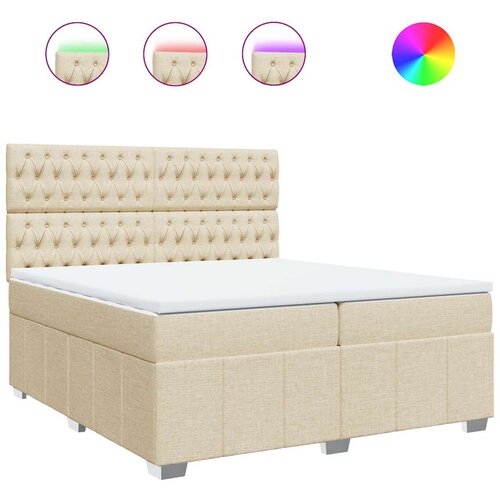 Maison Chic Box spring postelja - Vzmetna postelja z vzmetnico krem 200x200 cm blago SL23889, (21879926) Cene