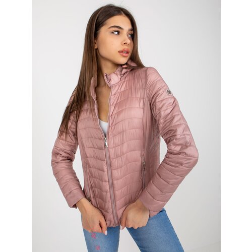 Fashion Hunters Dusty pink lady&amp;#039;s quilted jacket with hood Slike