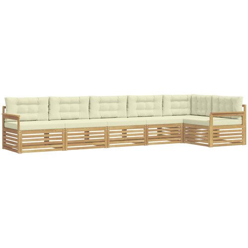 vidaXL Zunanja garnitura za sedenje 6 pcs Bela in krem Poliester, (5000282706) Cene