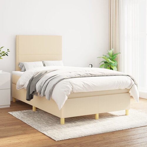 The Living Store Box spring postelja z vzmetnico krem 120x200 cm blago - Box Spring Postelja, (21512568) Cene