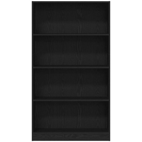  Polica za knjige s 4 etaže crni hrast 80x24x143 cm inženjerski drvo Slike