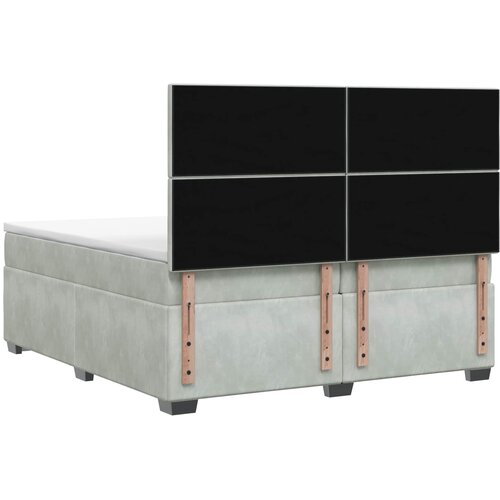 Boxspring krevet s madracem Svjetlosiva 200 x 200 cm Bar&amp;scaron;un Slike