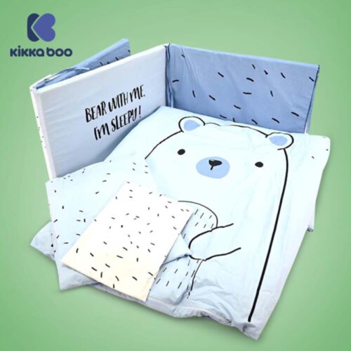 Kikka Boo komplet posteljina za krevetac 6u1 bear blue Slike