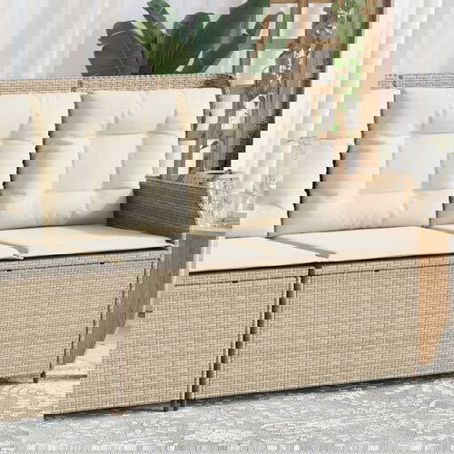 vidaXL Vrtni naslonjač s jastucima bež od poliratana Cijene