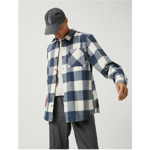 Koton Checked Lumberjack Shirt with Pocket Details, Classic Collar Long Sleeved. Slike