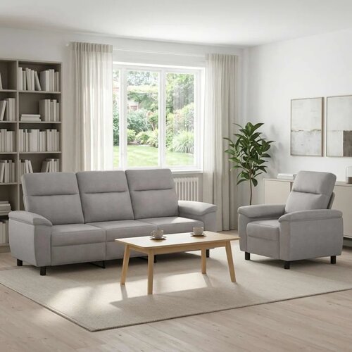  Set sofe 2 pcs Oblačnosiva Tkanina - Siva tkanina oblak 1 sjedalo + trosjed Cijene