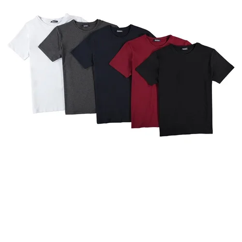 Dewberry SET OF FIVE T8569 BICYCLE COLLAR T-SHIRT-BLACK-NAVY-WHITE-BURGUNDY-ANTHRACITE