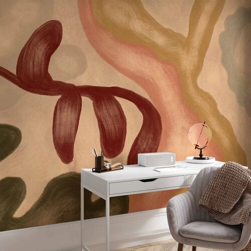  Foto tapeta - Colorful shapes &amp;ndash; worn-out figures in lime wash technique 392x280 Slike
