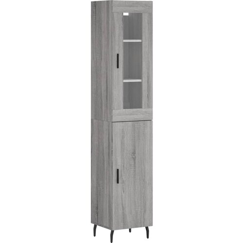 Maison Chic Visoka omara - Komoda - Predalnik siva sonoma 34,5x34x180 cm inženirski les, (21721602) Cene