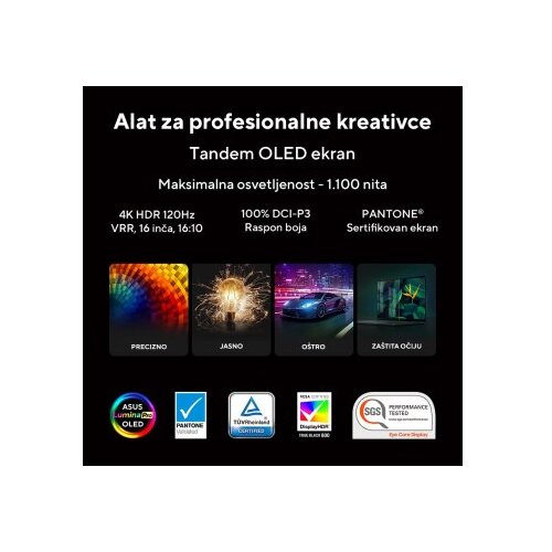 Asus ProArt P16 OLED H7607BA-SE141X (4K OLED Touch, NVIDIA RTX Spark N1X, 128GB, 1TB SSD, Win 11 Pro) Cene