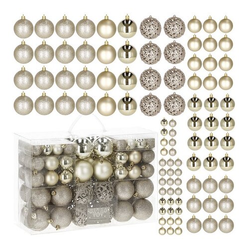 springos Božične bombice 100 enot. Set božičnih okraskov 6/4/3 cm v zlati barvi., (21637869) Cene