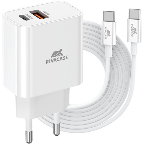 Riva Case Zidni polnilec PS4102 WD4 EU, bel, PD 20W + QC3.0, USB-A + USB-C, s kablom USB-C/USB-C 4o mini, (21510844) Cene