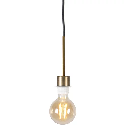 QAZQA Moderna viseča svetilka bronasta s črnim kablom - Combi 1