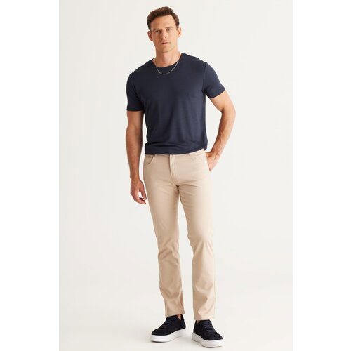 Altinyildiz classics Men's Beige Comfort Fit Relaxed Fit Greensboro Cotton Flexible Trousers Slike